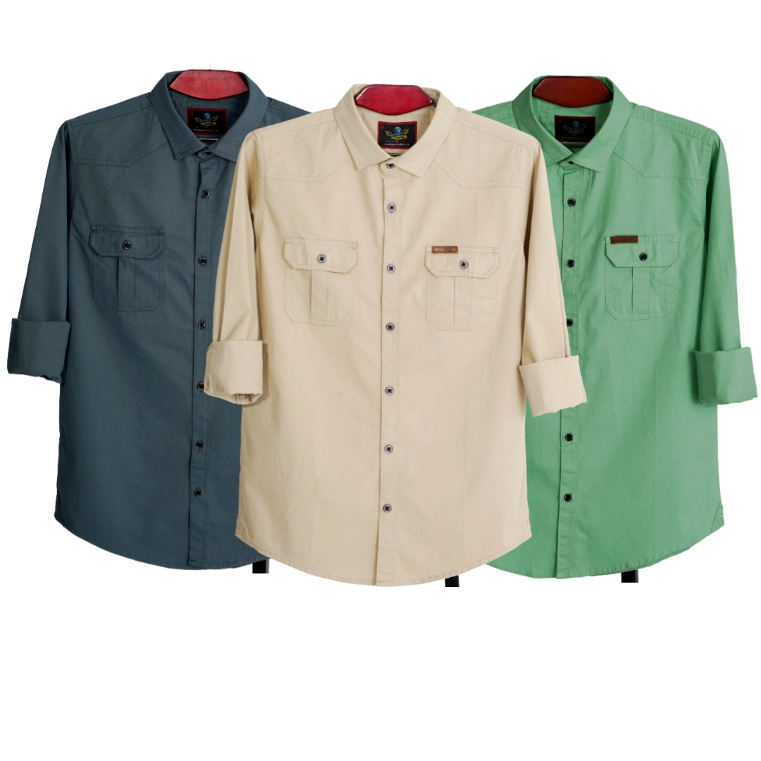 Double Pocket Kaizar Cotton Shirt