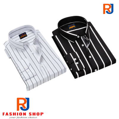 2 Pis Steripe Shirt