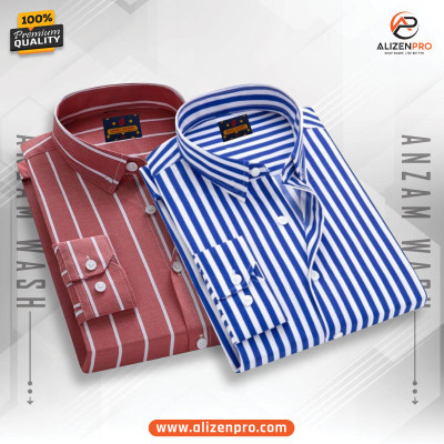 2 Pis Steripe Shirt