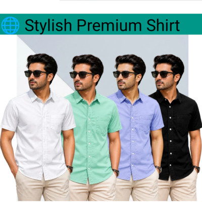 100% Oxford Cotton Fabric Short Sleeve Shirt For Men's