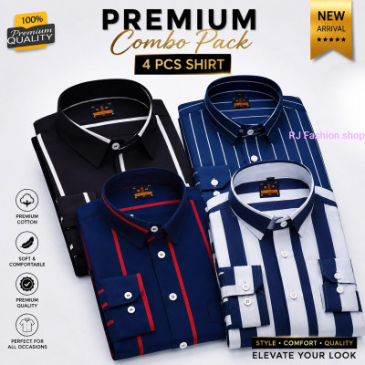 4 Pis Steripe Shirt